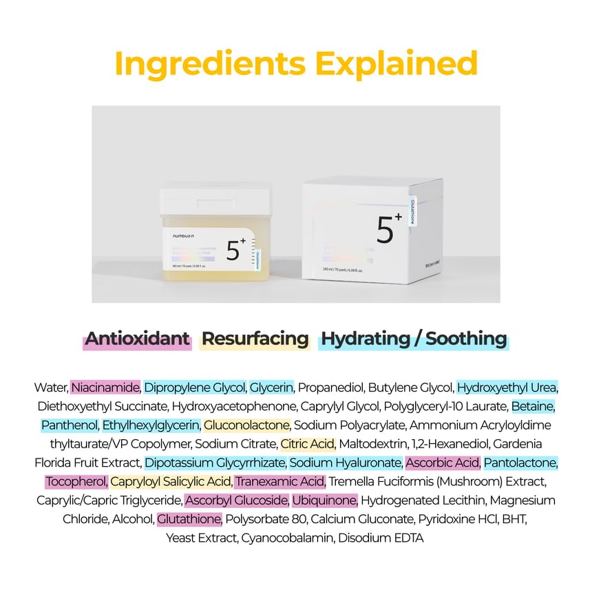 numbuzin No.5 Vitamin-Niacinamide Concentrated Pad
