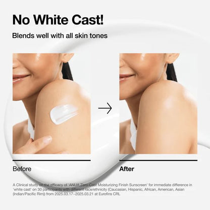 ANUA Zero-Cast Moisturizing Finish Sunscreen SPF50+ PA++++ – 50 ml