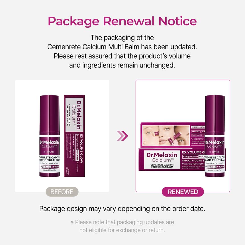 Dr.Melaxin Calcium CX EX Volume Glow Smooth Core Stick – 9 g