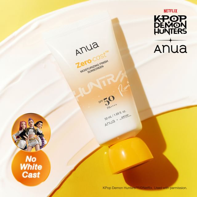 ANUA Zero-Cast Moisturizing Finish Sunscreen SPF50 PA++++