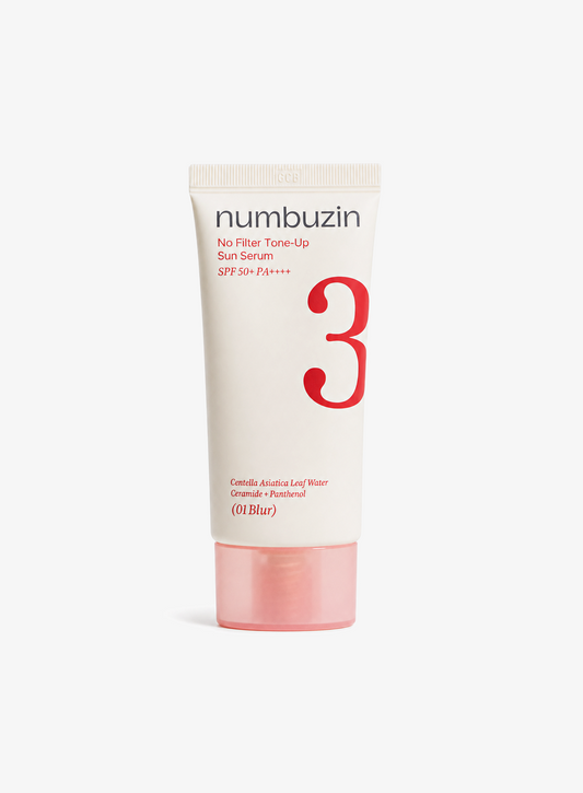 Numbuzin No.3 No Filter Tone-Up Sun Serum 01 Blur – SPF50+ PA++++