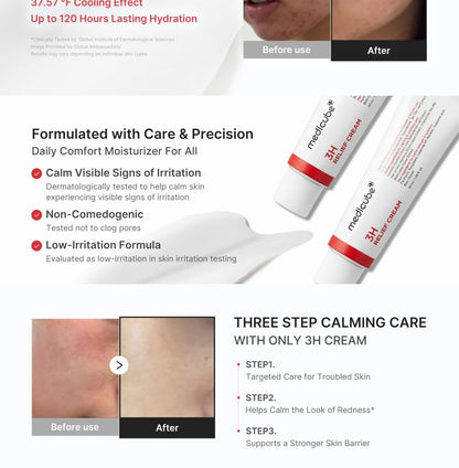Medicube 3H Relief Cream – Crème Apaisante & Réparatrice Barrière